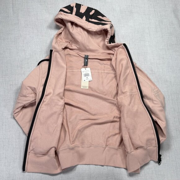 Adidas Stella McCartney Hoodie Full Zip Pink Zebra Print Hood Pockets Size M NWT - Picture 6 of 13